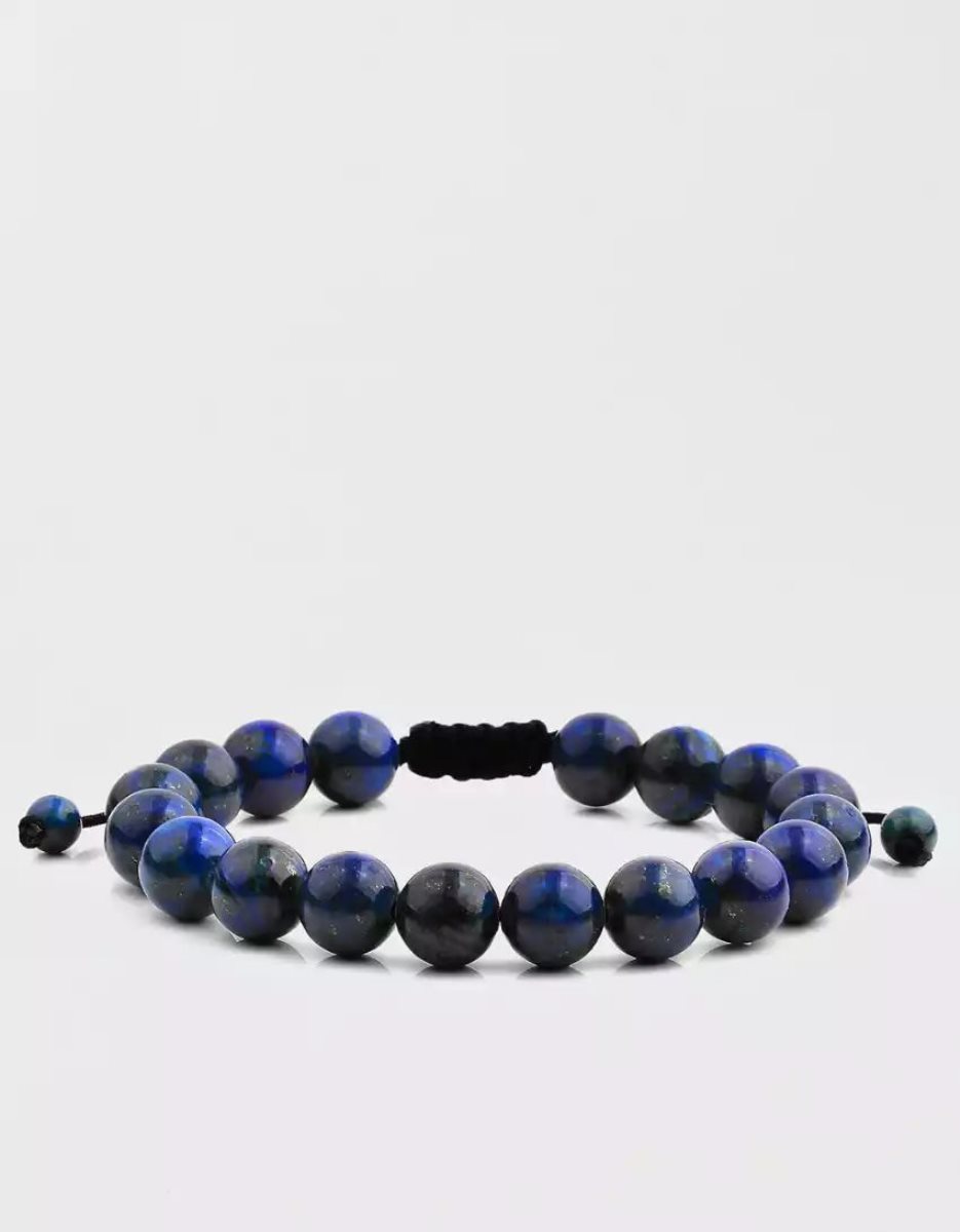 Bijoux American Eagle Natural Stone Beaded Bracelet Bleu Marine Homme | WJP-37834233